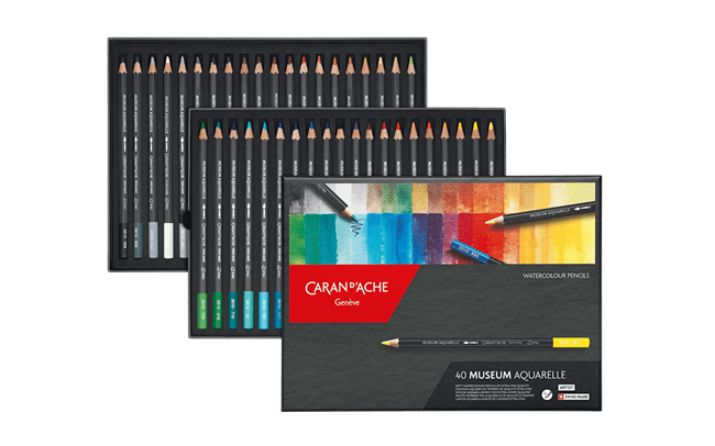 CaranD`ache Artist Aquarelle Museum Pencil Set Of 40 (3510.340) | Reliance Fine Art |Sketching Pencils Sets