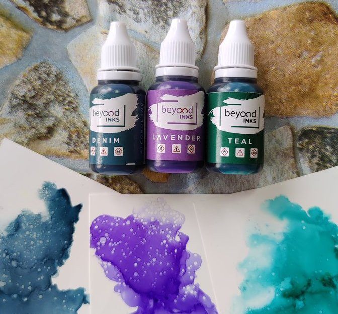 Alcohol Ink Pack 6 - Denim, Lavendar & Teal | Reliance Fine Art |Alcohol InkArtist InksPigments for Resin & Fluid Art