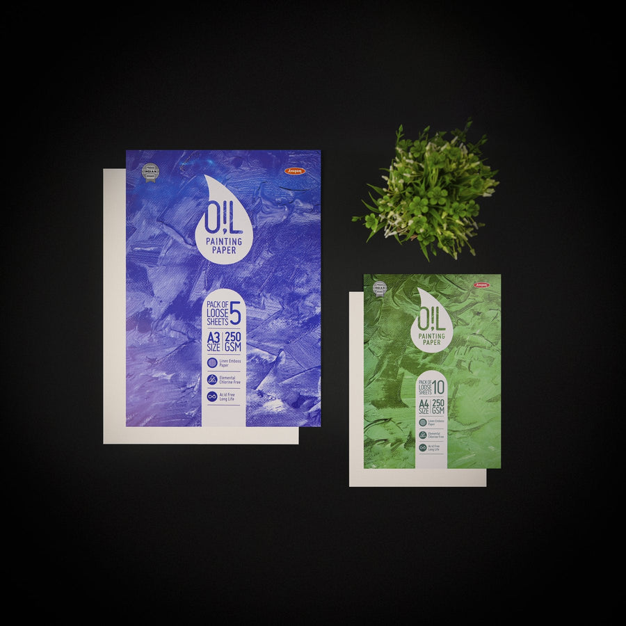 Anupam A4 Oil Painting Paper Loose Sheets - 250 GSM - 10 Sheets | Reliance Fine Art |A4 & A5Paper PacksPaper Packs A3