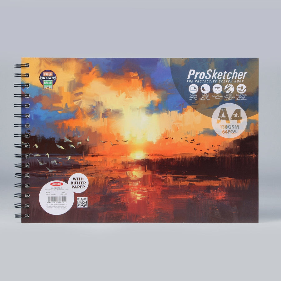 Anupam ProSketcher Drawing Book (With Butter Paper) - A4 | Reliance Fine Art |Art PadsSketch Pads & Papers