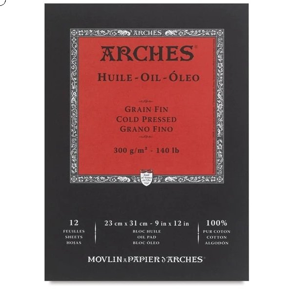 Arches Oil Paper Pad (A3 Size 31cmx41cm) 300 GSM; 12 Sheets | Reliance Fine Art |Art PadsPaper Pads for PaintingSketch Pads & Papers