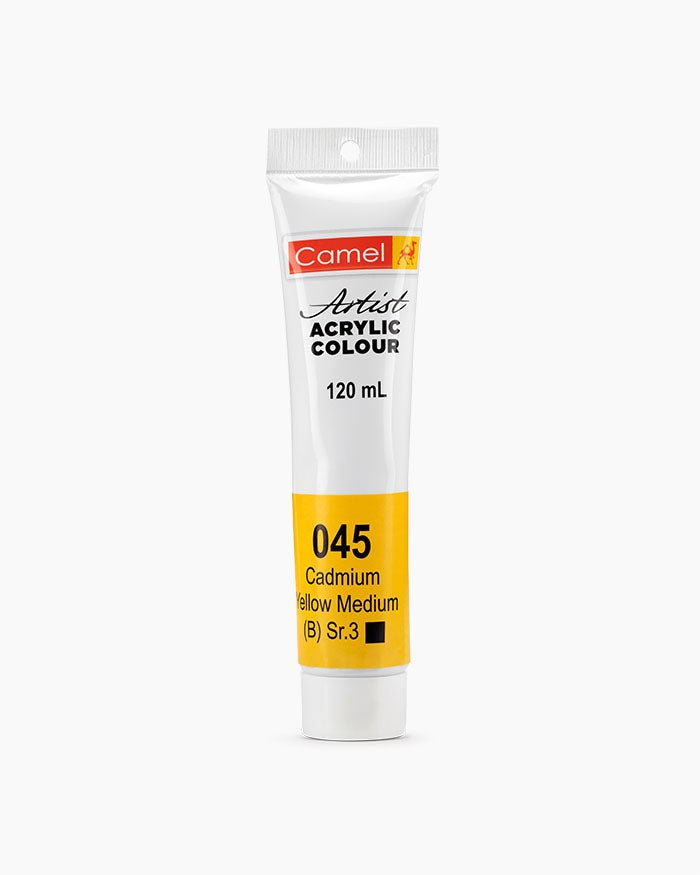 Camel Acrylic 120ml 045 Cadmium yellow medium | Reliance Fine Art |Acrylic PaintsCamel Acrylic Paint 120 MLCamel Artist Acrylic Paint