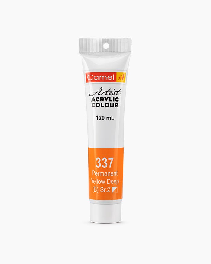 Camel Acrylic 120ml 337 permanent yellow deep | Reliance Fine Art |Acrylic PaintsCamel Acrylic Paint 120 MLCamel Artist Acrylic Paint