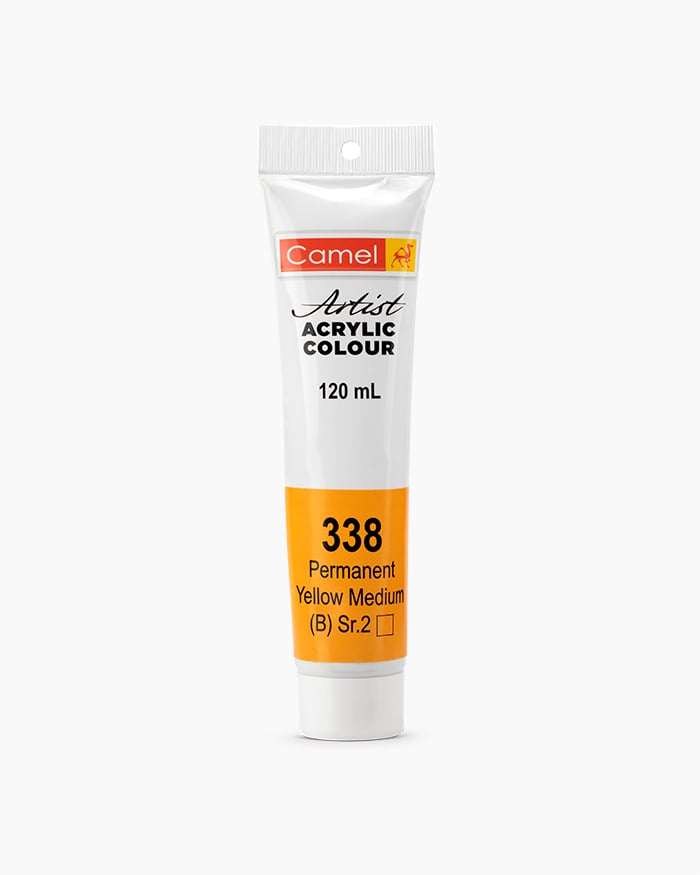 Camel Acrylic 120ml 338 permanent yellow medium | Reliance Fine Art |Acrylic PaintsCamel Acrylic Paint 120 MLCamel Artist Acrylic Paint