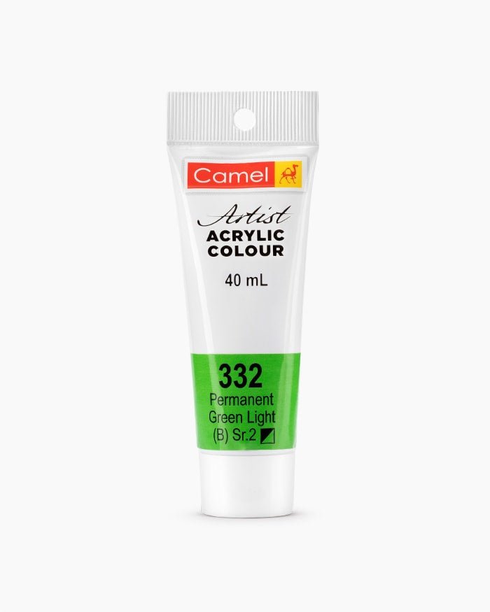 Camel Acrylic 40ml 332 Permanent Green Light | Reliance Fine Art |Acrylic PaintsCamel Acrylic Paint 40 MLCamel Artist Acrylic Paint
