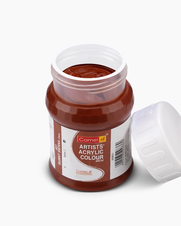 Camel Acrylic 500ml 031 Burnt Sienna | Reliance Fine Art |Camel Artist Acrylic Paint