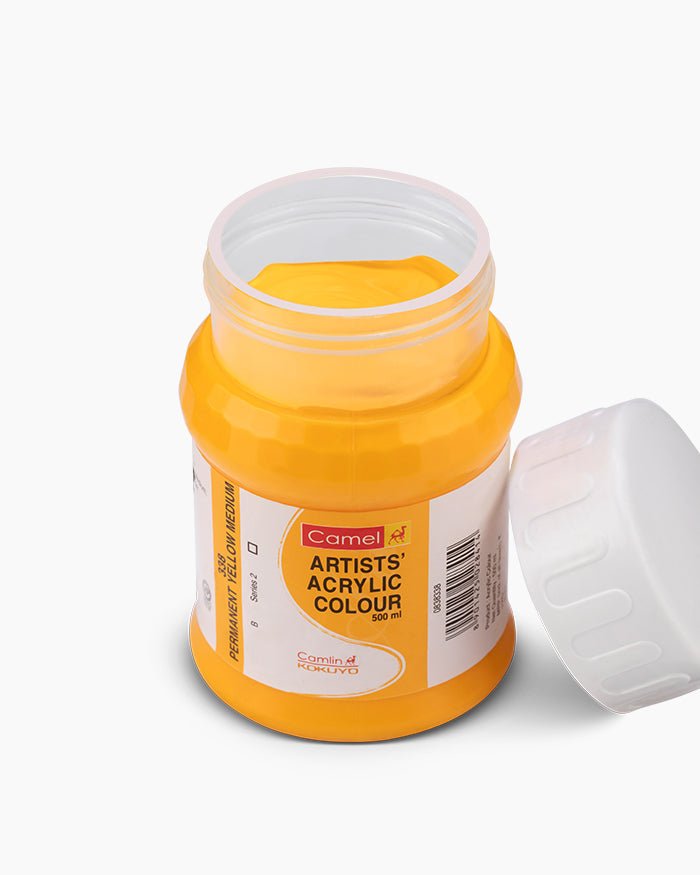 Camel Acrylic 500ml 045 Cadmium Yellow Medium | Reliance Fine Art |Camel Artist Acrylic Paint