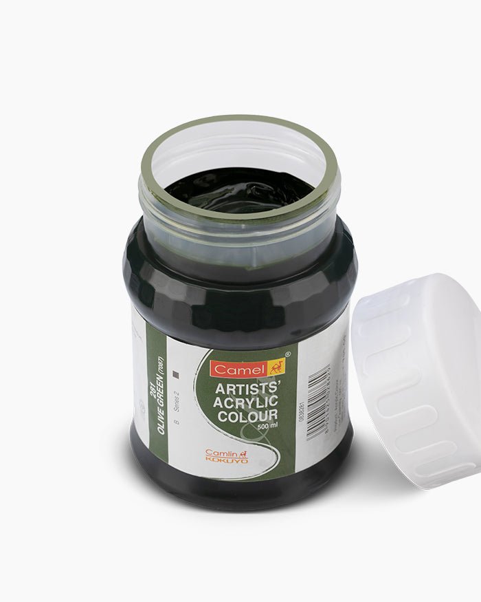 Camel Acrylic 500ml 281 Olive Green | Reliance Fine Art |Camel Artist Acrylic Paint