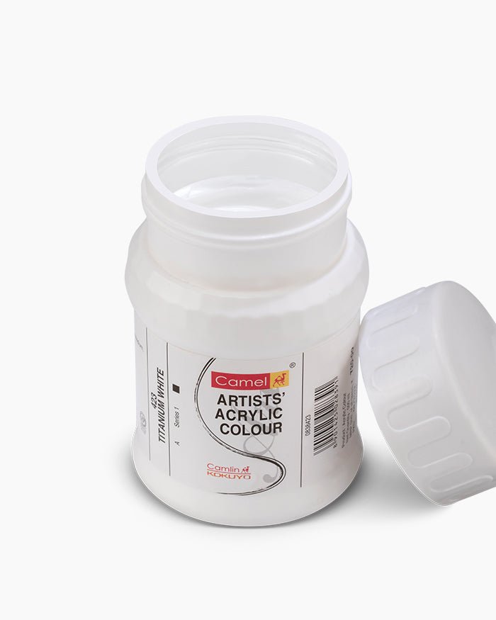 Camel Acrylic 500ml 423 Titanium White | Reliance Fine Art |Camel Artist Acrylic Paint