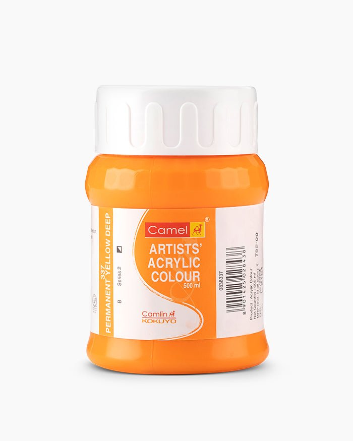 Camel Artist Acrylic 500ML 337 Permanent Yellow Deep | Reliance Fine Art |Camel Artist Acrylic Paint