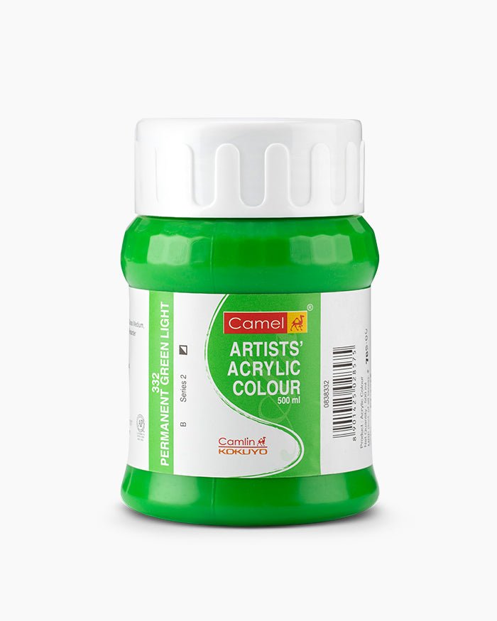 Camel Artist Acrylic Color 500ML Permenant Green Light 332 | Reliance Fine Art |Acrylic PaintsCamel Acrylic Paint 500 MLCamel Artist Acrylic Paint