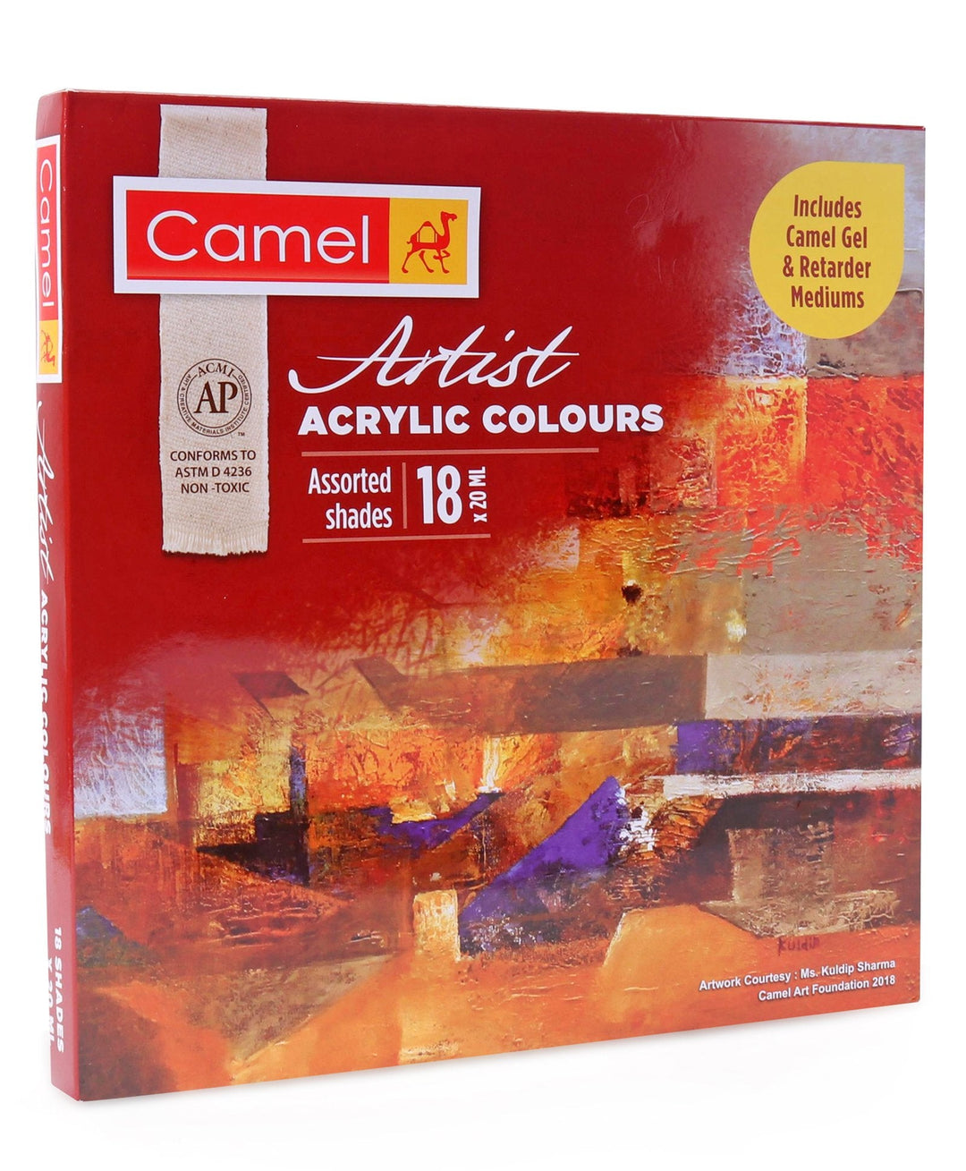CAMEL ARTIST ACRYLIC COLOR SET OF 18 SHADES OF 20ML | Reliance Fine Art |Acrylic Paint SetsPaint Sets