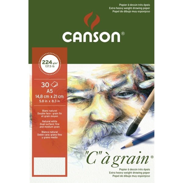 Canson "C"a` Grain Pad 224gsm A5 | Reliance Fine Art |Art PadsSketch Pads & Papers