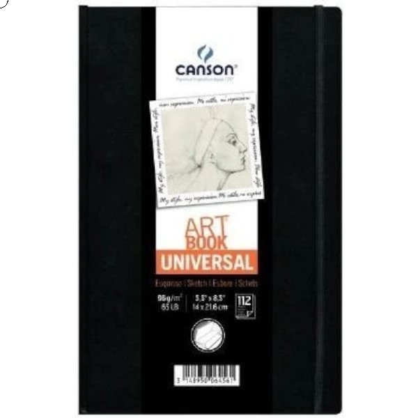 Canson Universal Art Book Hardbound With headband GSM-96; (A5 Size:14x21.6cm) | Reliance Fine Art |Art JournalsArt PadsSketch Pads & Papers