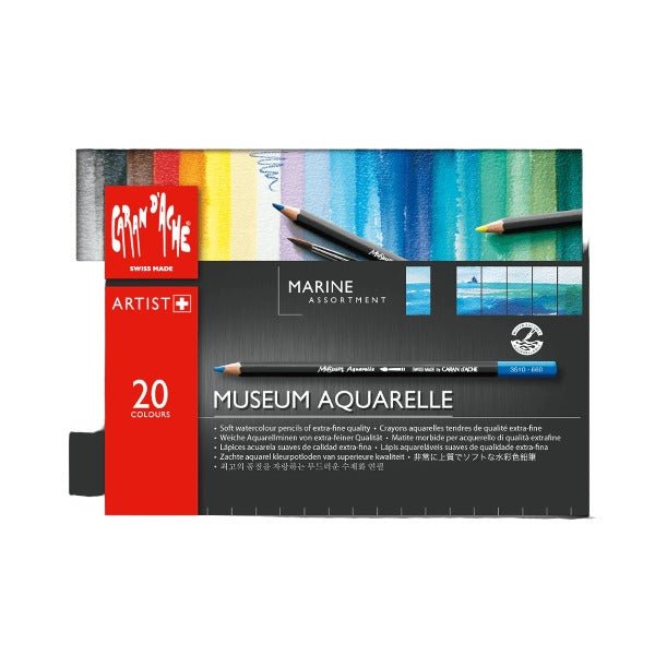 CaranD`ache Artist Aquarelle Museum Pencil Set Of 20 - Marine (3510.920) | Reliance Fine Art |Sketching Pencils Sets