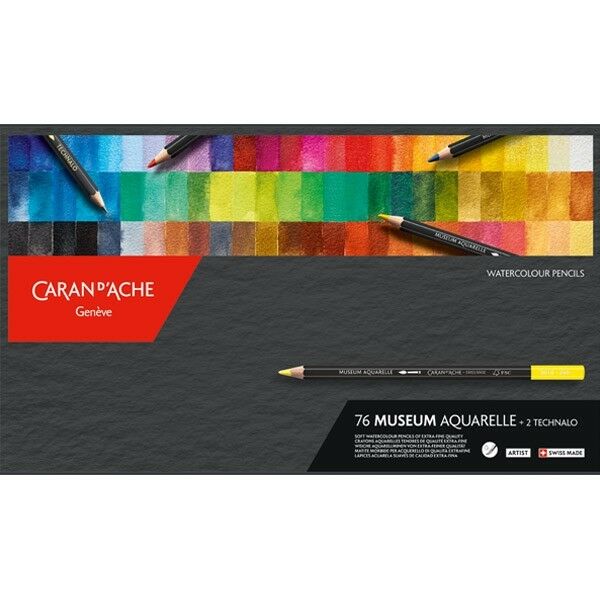 CaranD`ache Artist Aquarelle Museum Pencil Set Of 76+2 Technalo (3510.376) | Reliance Fine Art |Sketching Pencils Sets