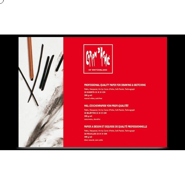 CaranD'ache Artist Drawing Paper Pad 280GSM - 20 Sheets (454.0085) | Reliance Fine Art |Art PadsSketch Pads & Papers