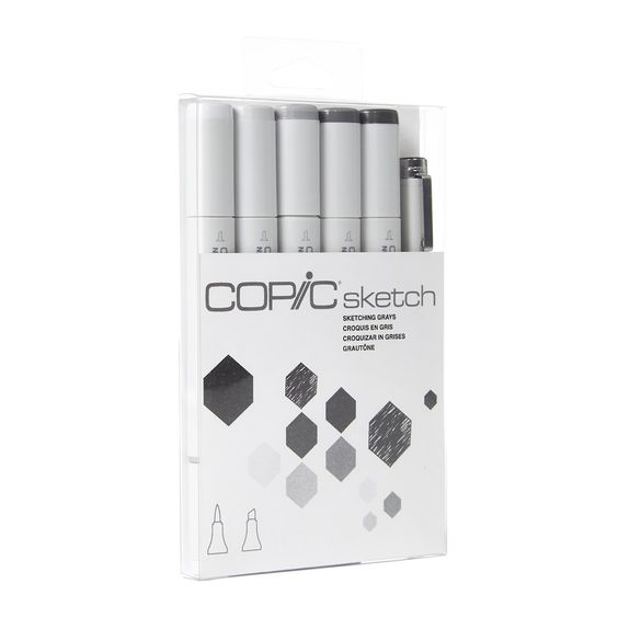 Copic Markers Grey Set Of 6 Alcohol Markers | Reliance Fine Art |Markers