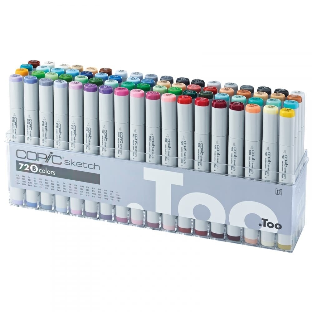 Copic Sketch 72 Shades Set B - Alcohol Markers | Reliance Fine Art |Markers