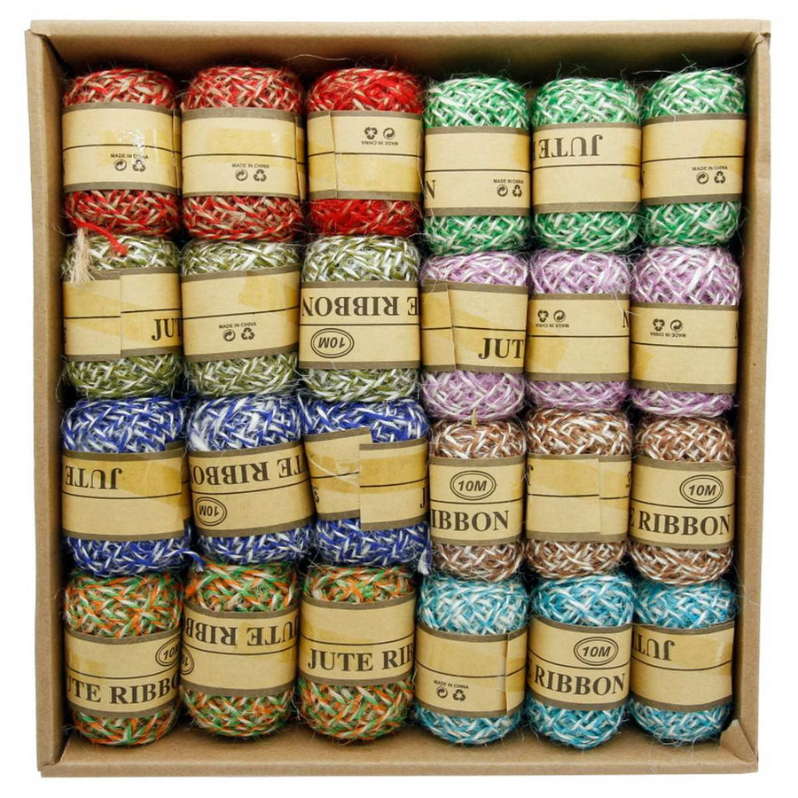 Craft Jute Rope Colour 10 Mtrs 24 Pcs (CJR24P-E) | Reliance Fine Art |