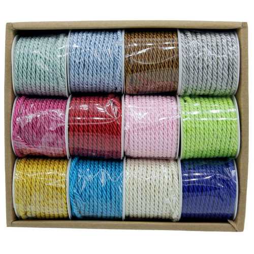 Craft Jute Rope Colour Mix 3 Mtrs 12 Pcs (CJR12P-N) | Reliance Fine Art |