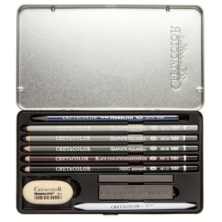 CretaColor Artino Graphite Drawing Set of 10 (40021) | Reliance Fine Art |Charcoal & GraphiteSketching Pencils Sets
