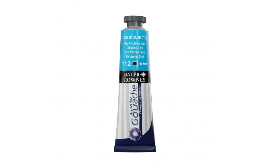 Daler Rowney Aquafine Gouache 15 ML Cerulean Blue Hue (136015112) | Reliance Fine Art |Daler Rowney Aquafine Gouache TubesGouache Paints