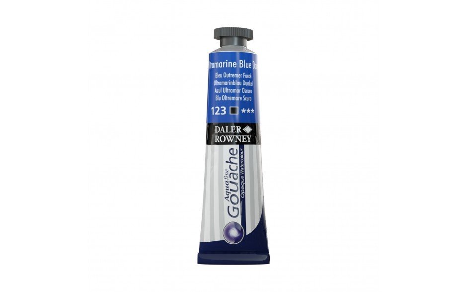 Daler Rowney Aquafine Gouache 15 ML Ultramarine Blue Dark (136015123) | Reliance Fine Art |Daler Rowney Aquafine Gouache TubesGouache Paints