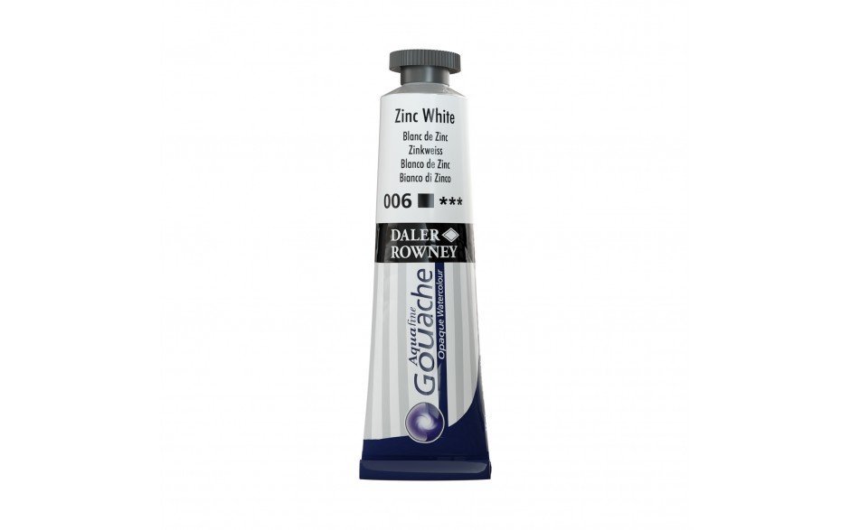 Daler Rowney Aquafine Gouache 15 ML Zinc White (136015006) | Reliance Fine Art |Daler Rowney Aquafine Gouache TubesGouache Paints