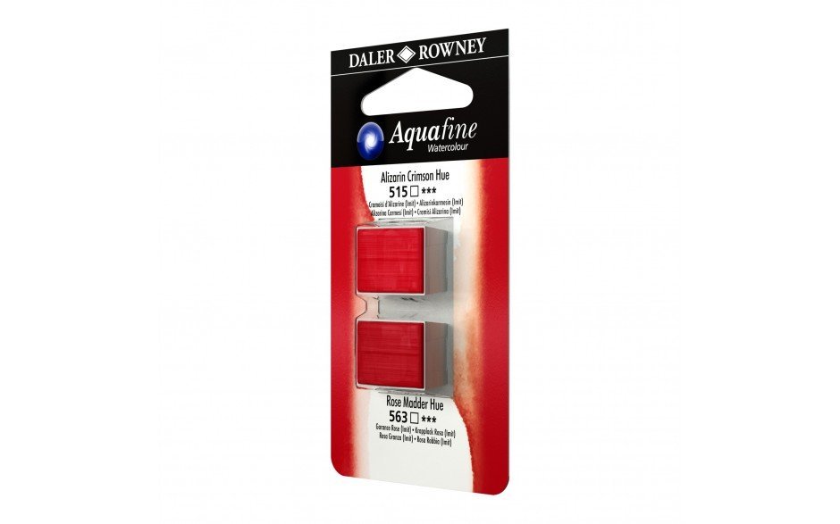 Daler-Rowney Aquafine Watercolour - Half Pan Twin Set - Alizarin Crimson/Rose Madder Hue | Reliance Fine Art |Daler Rowney Aquafine Watercolor Half PansWater ColorWatercolor Paint