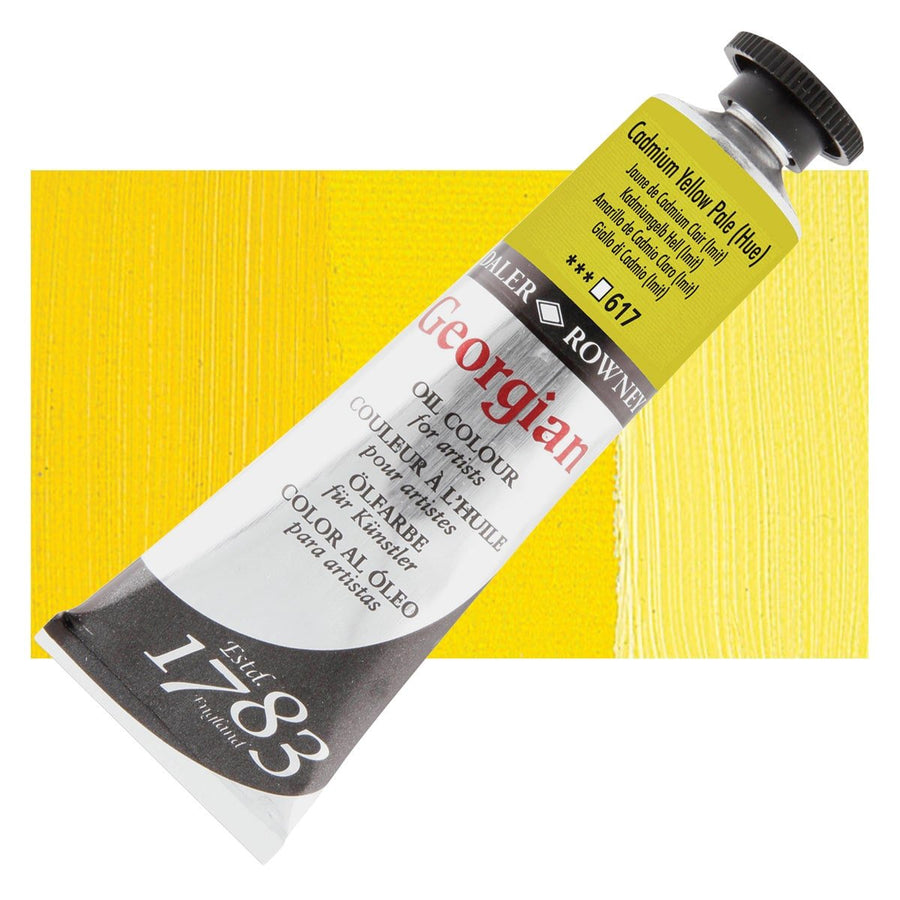 Daler Rowney Georgian Oil 38 ML Cadmium Yellow Pale Hue (617) | Reliance Fine Art |Daler & Rowney Georgian Oil ColoursOil Paints