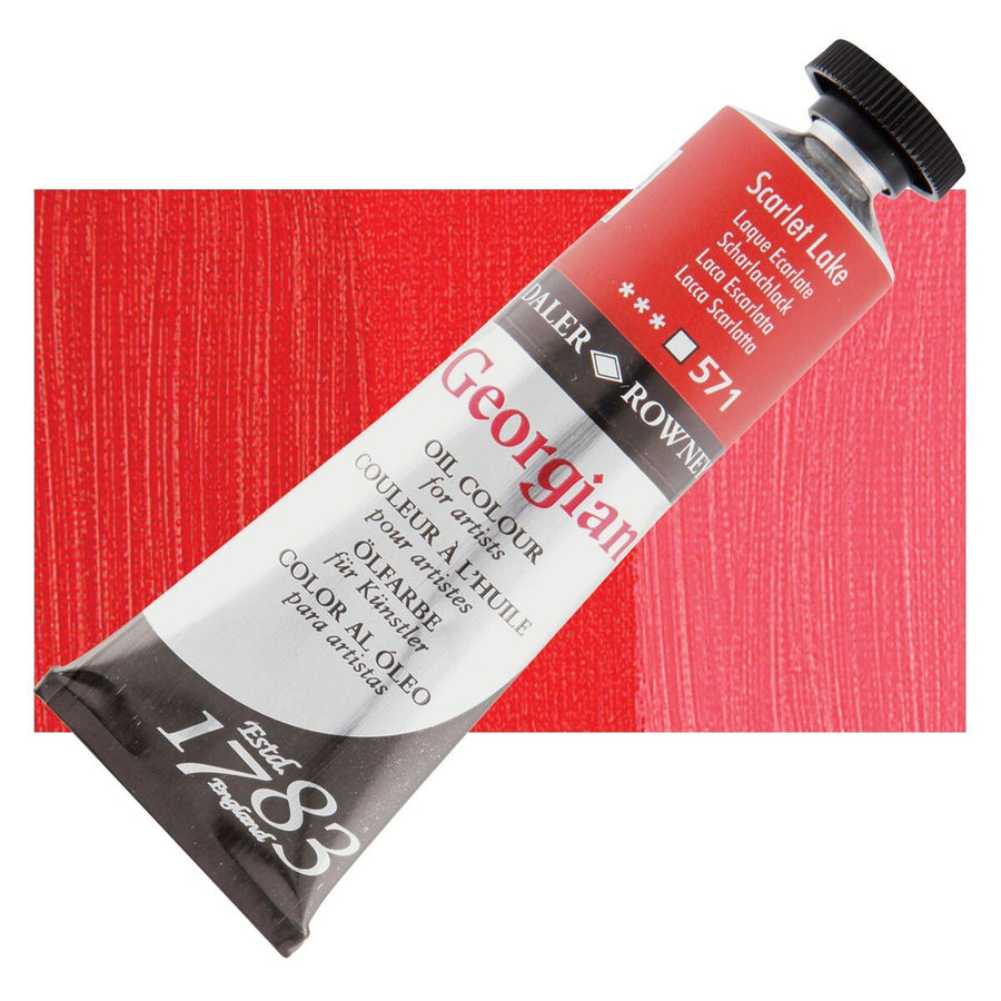 Daler Rowney Georgian Oil 38 ML Scarlet Lake (571) | Reliance Fine Art |Daler & Rowney Georgian Oil ColoursOil Paints
