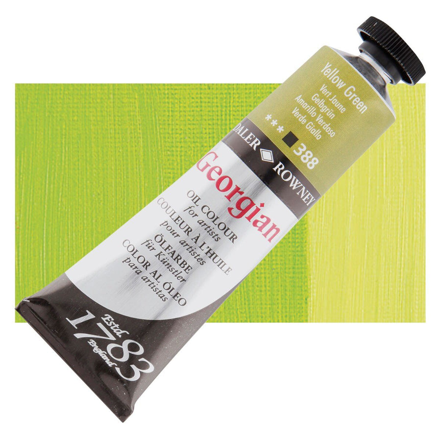 Daler Rowney Georgian Oil 38 ML Yellow Green (338) | Reliance Fine Art |Daler & Rowney Georgian Oil ColoursOil Paints