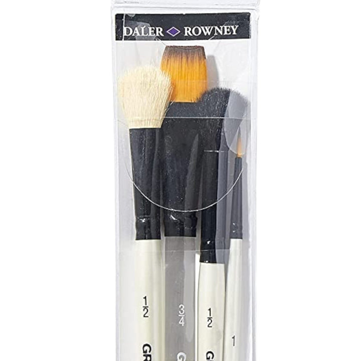 Daler Rowney Graduate Natural and Synthetic Watercolour Brush Set of 4 (212540010) | Reliance Fine Art |Acrylic Paint BrushesBrush SetsEconomy Brushes