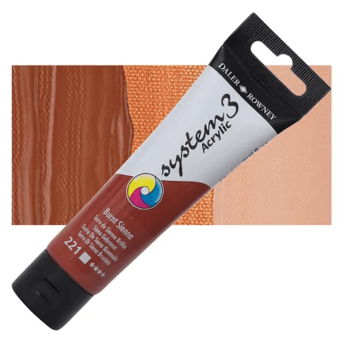 Daler & Rowney System3 150ML BURNT SIENNA (221) | Reliance Fine Art |Acrylic PaintsDaler & Rowney System3 Acrylics