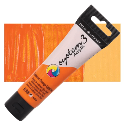 Daler & Rowney System3 150ML CADMIUM ORANGE LITE HUE (638) | Reliance Fine Art |Acrylic PaintsDaler & Rowney System3 Acrylics