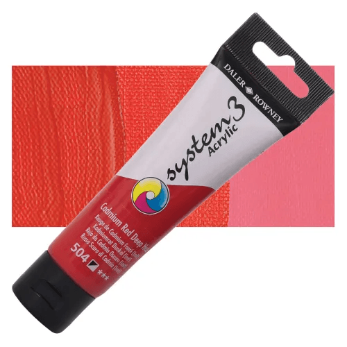 Daler & Rowney System3 150ML CADMIUM RED DEEP HUE (504) | Reliance Fine Art |Acrylic PaintsDaler & Rowney System3 Acrylics