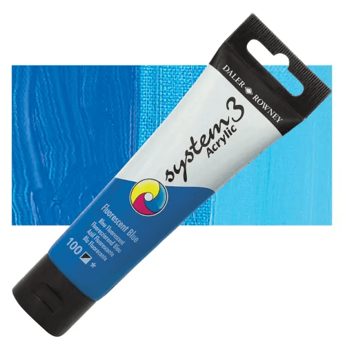 Daler & Rowney System3 150ML FLUORESCENT BLUE (100) | Reliance Fine Art |Acrylic PaintsDaler & Rowney System3 Acrylics