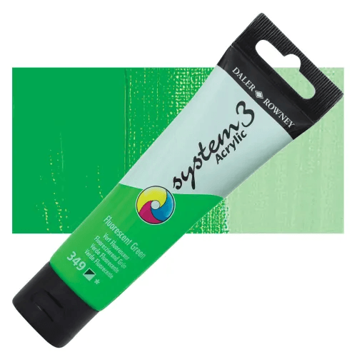 Daler & Rowney System3 150ML FLUORESCENT GREEN (349) | Reliance Fine Art |Acrylic PaintsDaler & Rowney System3 Acrylics