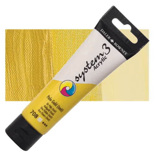 Daler & Rowney System3 150ML PALE GOLD IMITATION (708) | Reliance Fine Art |Acrylic PaintsDaler & Rowney System3 Acrylics