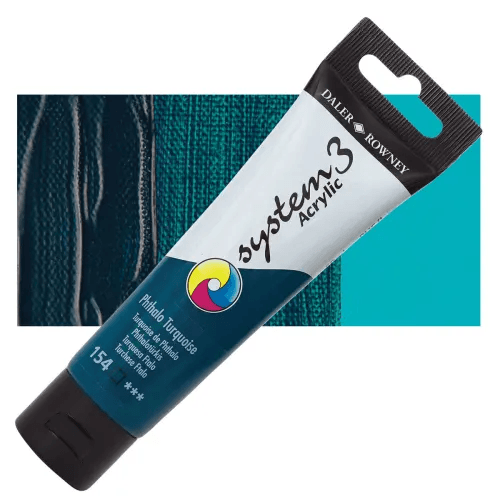 Daler & Rowney System3 150ML PHTHALO TURQUOISE (154) | Reliance Fine Art |Acrylic PaintsDaler & Rowney System3 Acrylics