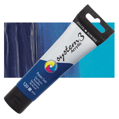 Daler & Rowney System3 150ML PROCESS CYAN (120) | Reliance Fine Art |Acrylic PaintsDaler & Rowney System3 Acrylics