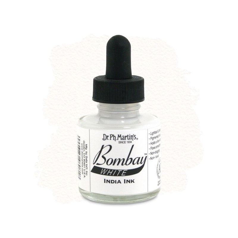 Dr. Ph. Martins Bombay India Ink White 30 ml | Reliance Fine Art |Artist InksPH Martins Bombay Inks