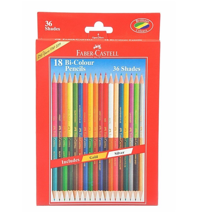 Faber Castell 18 Bi- Colour Pencils-36Shades | Reliance Fine Art |Office StationeryStationery