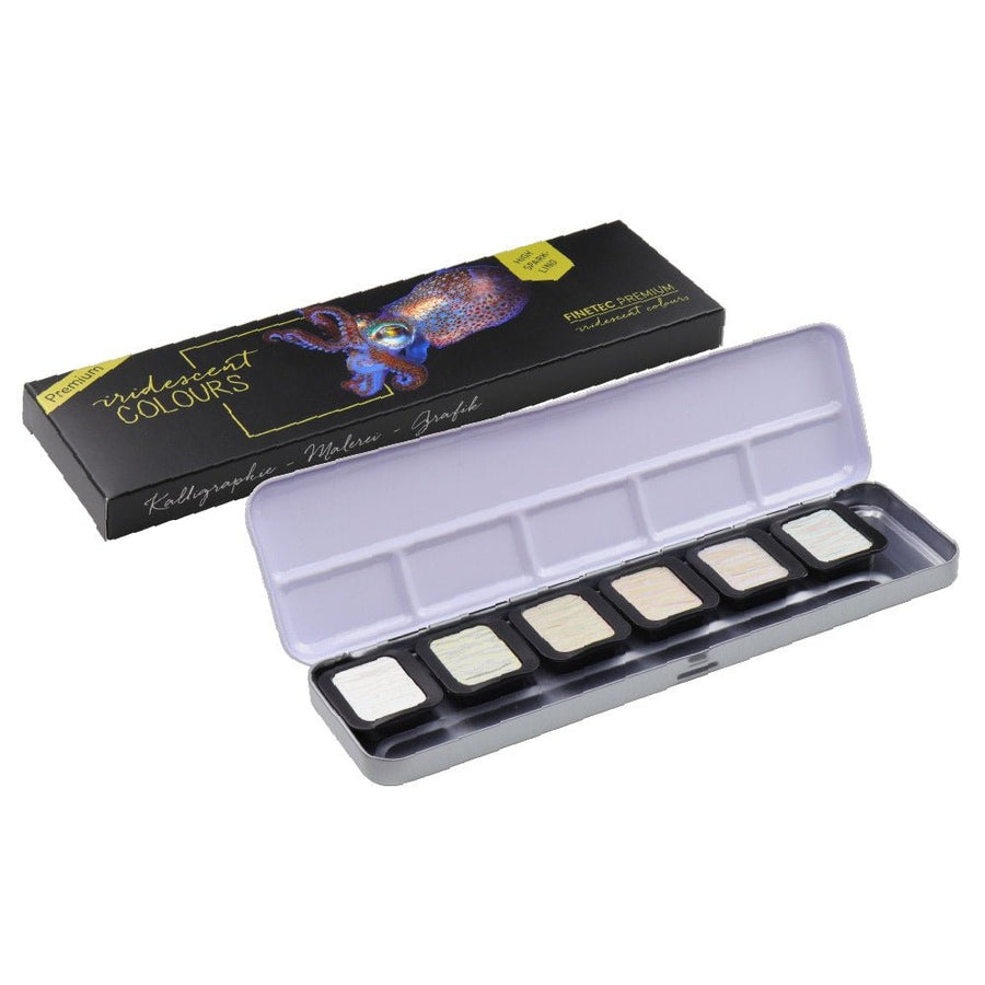 FINETEC 6 Iridescent Artist Mica Water Colours "High Sparkling" (F8001) | Reliance Fine Art |FINETEC WatercolorsWater ColorWatercolor Paint
