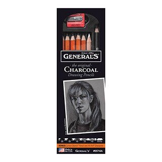 Generals Charcoal set of 7 (557-6A) | Reliance Fine Art |Charcoal & GraphiteSketching Pencils Sets