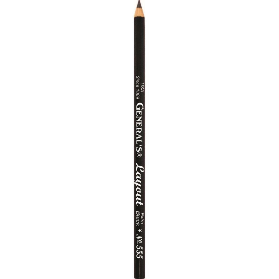 Generals Layout Pencil - Extra Black Soft (L-555) | Reliance Fine Art |Individual Charcoal & Graphite Pencils