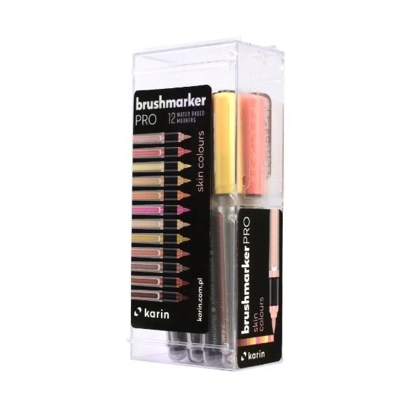 Karin Brushmarker PRO 12 pcs Set Skin colours ( 27C5) | Reliance Fine Art |Illustration Pens & Brush PensMarkers