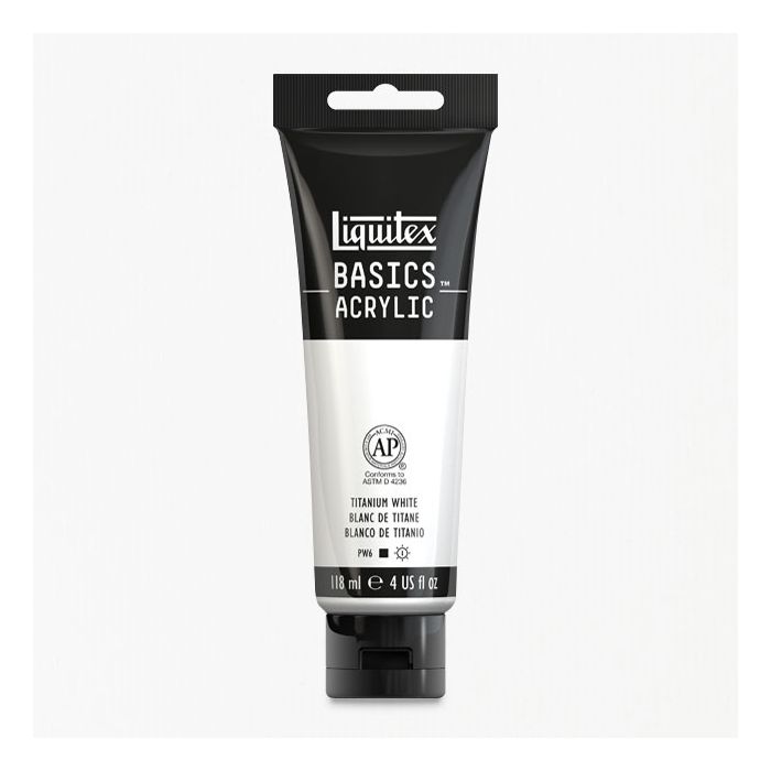 Liquitex Basics Acrylic 118ML 432 Titanium White | Reliance Fine Art |Acrylic PaintsLiquitex Basics Acrylic Paint 118 ML