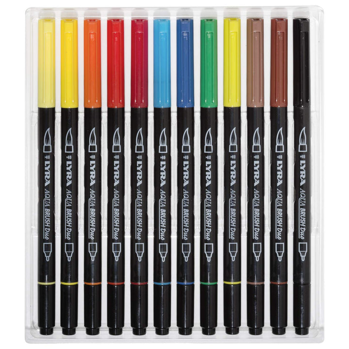 Lyra Aqua Brush Duo Double Ended Brush Pen Set of 36 (L6521360) | Reliance Fine Art |Illustration Pens & Brush Pens